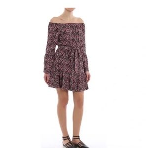 MICHAEL Michael Kors Printed Pebble Crepe Off-the-shoulder